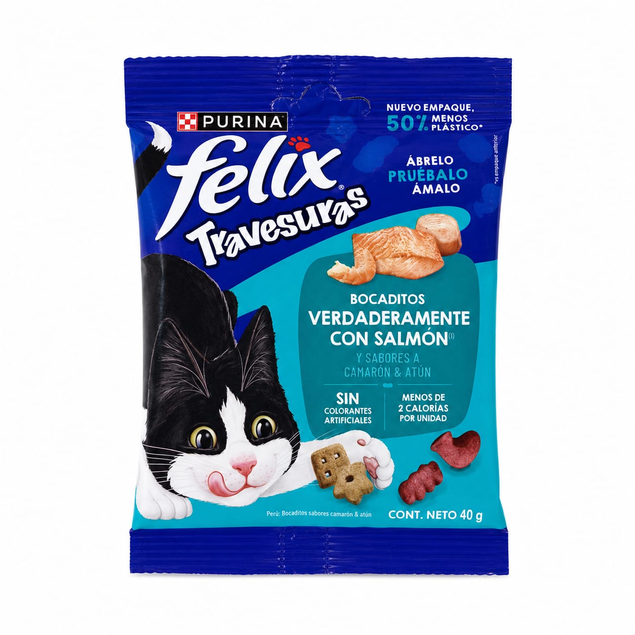 Snack para gatos Felix Traviesuras Bocaditos con salmón 40 g